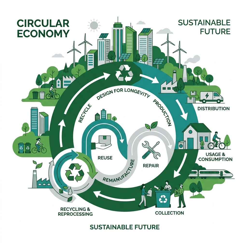 Circular Economy Flow Illustration